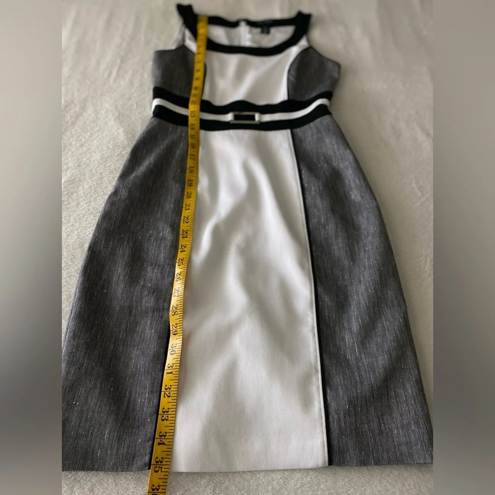 {WHBM} White Gray Black Colorblock Sheath Dress, size 2 - Picture 10 of 12